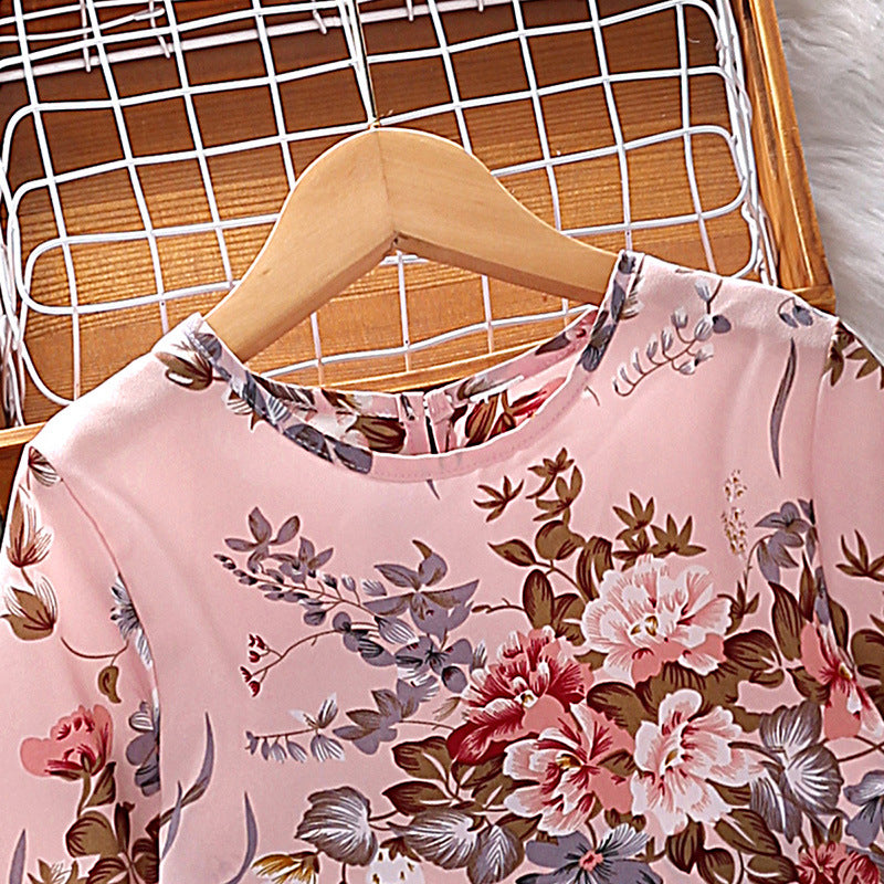 Girls Pink Printed Top with Palazzos