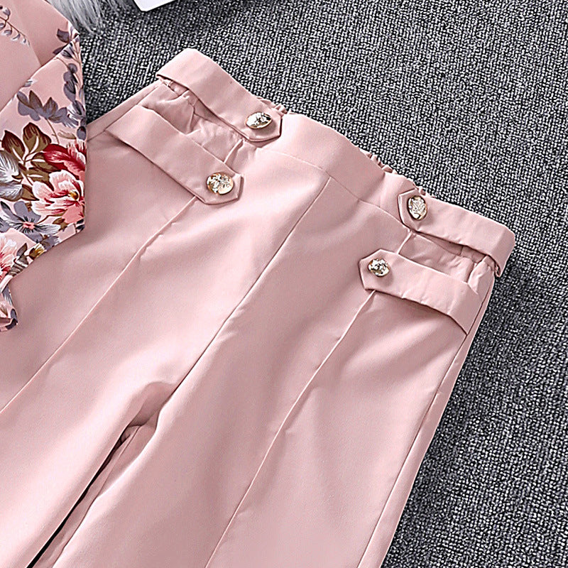 Girls Pink Printed Top with Palazzos