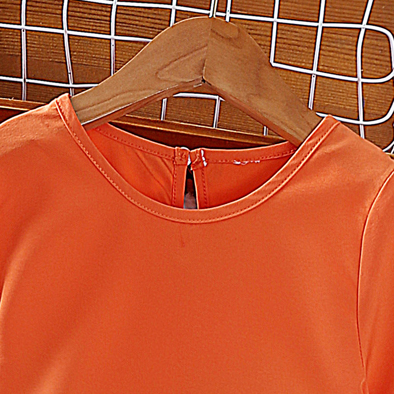 Girls Orange Top with Skirt