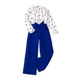 Girls Long Sleeves Round Neck Printed Top with Pyjamas