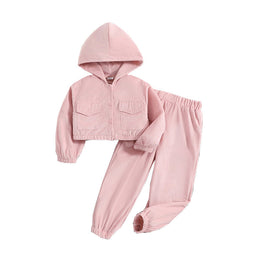 Girls Pink Hooded Top with Trouser