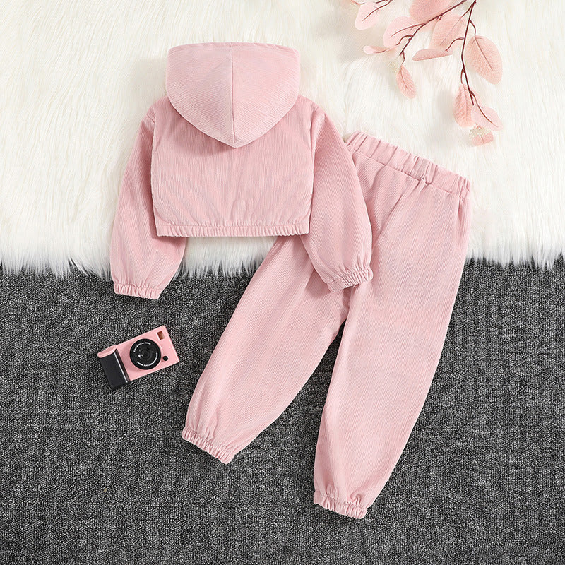 Girls Pink Hooded Top with Trouser