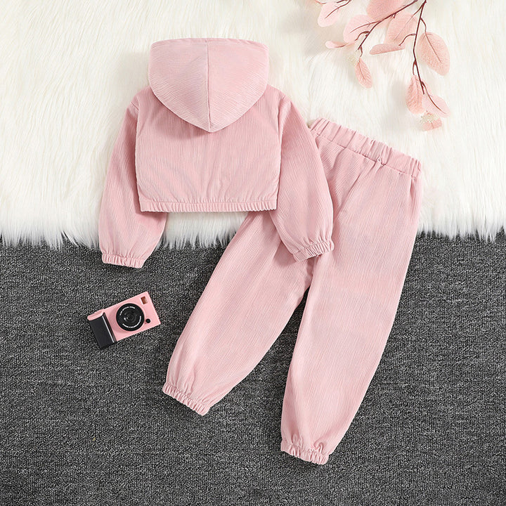 Girls Pink Hooded Top with Trouser