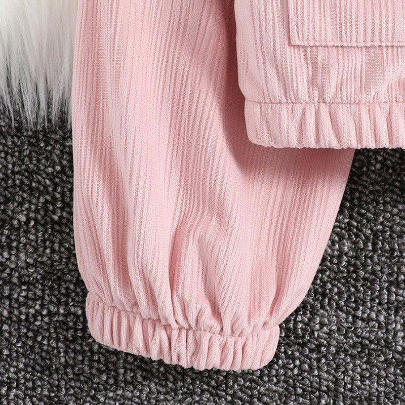 Girls Pink Hooded Top with Trouser