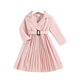 Pink Girls Long Sleeves Shirt Dress