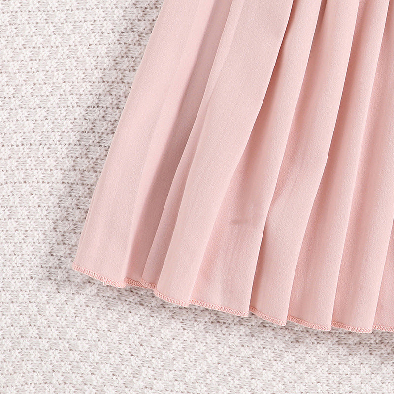 Pink Girls Long Sleeves Shirt Dress