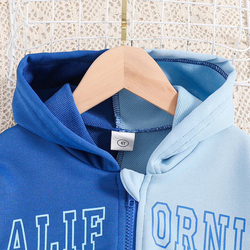 Girls Blue Colourblocked T-shirt with Trousers