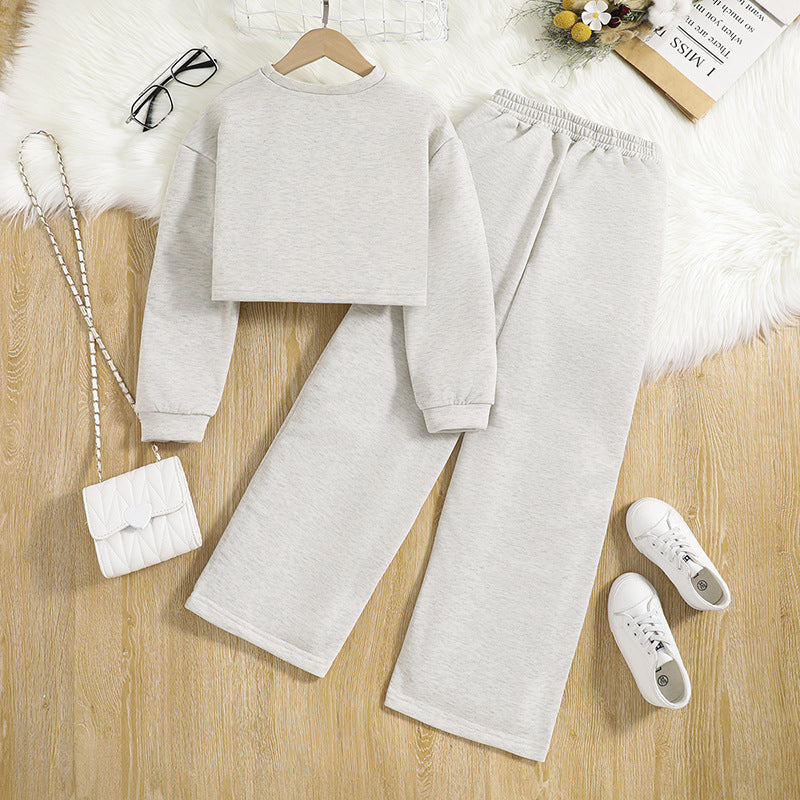 Girls Grey Top with Palazzos