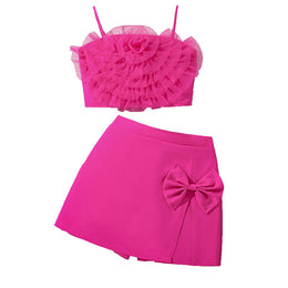 Solid Top and Skirt Set