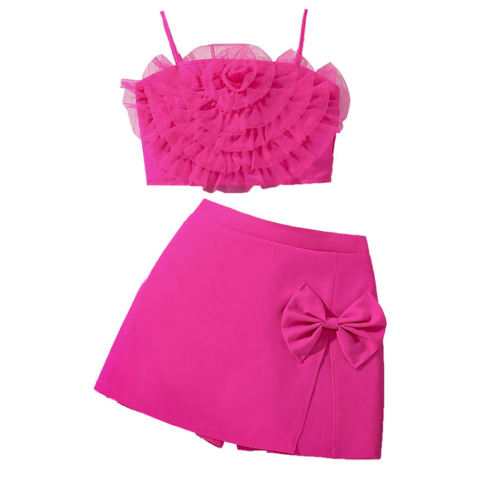 Solid Top and Skirt Set
