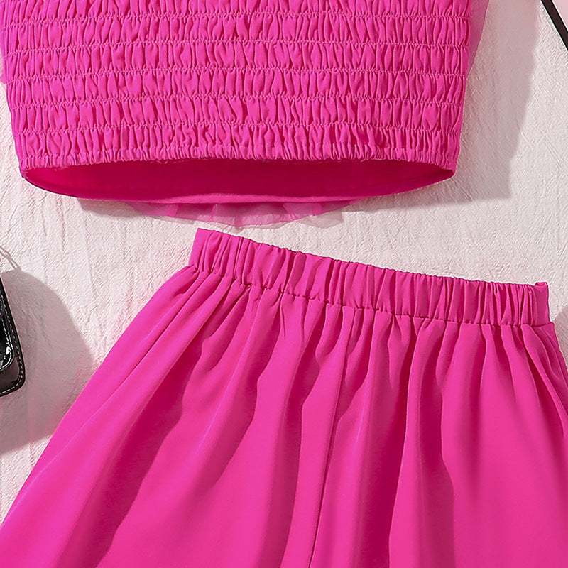 Solid Top and Skirt Set