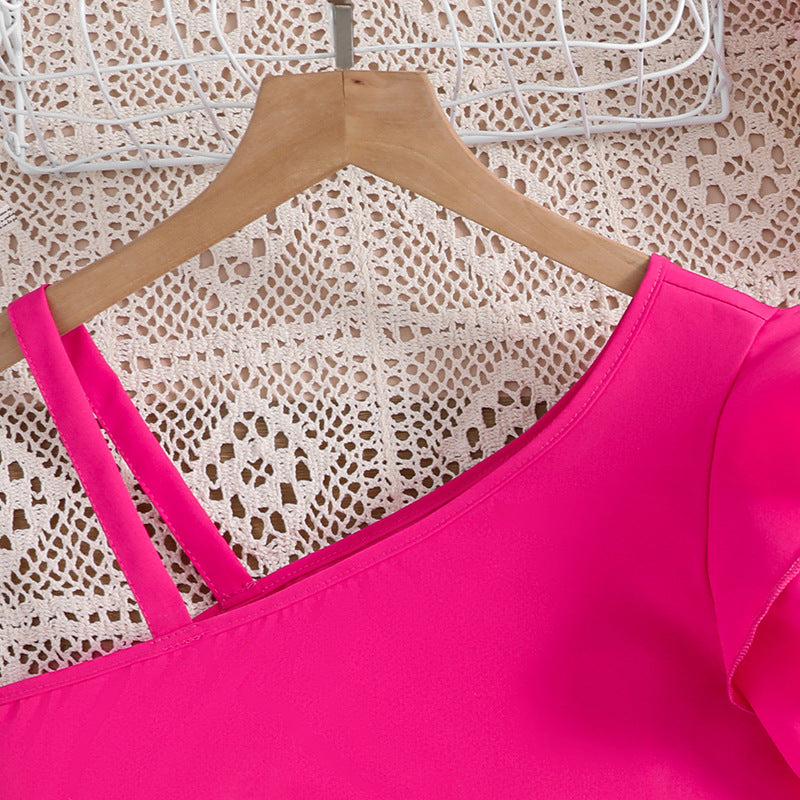 Girls Pink & White Top with Shorts