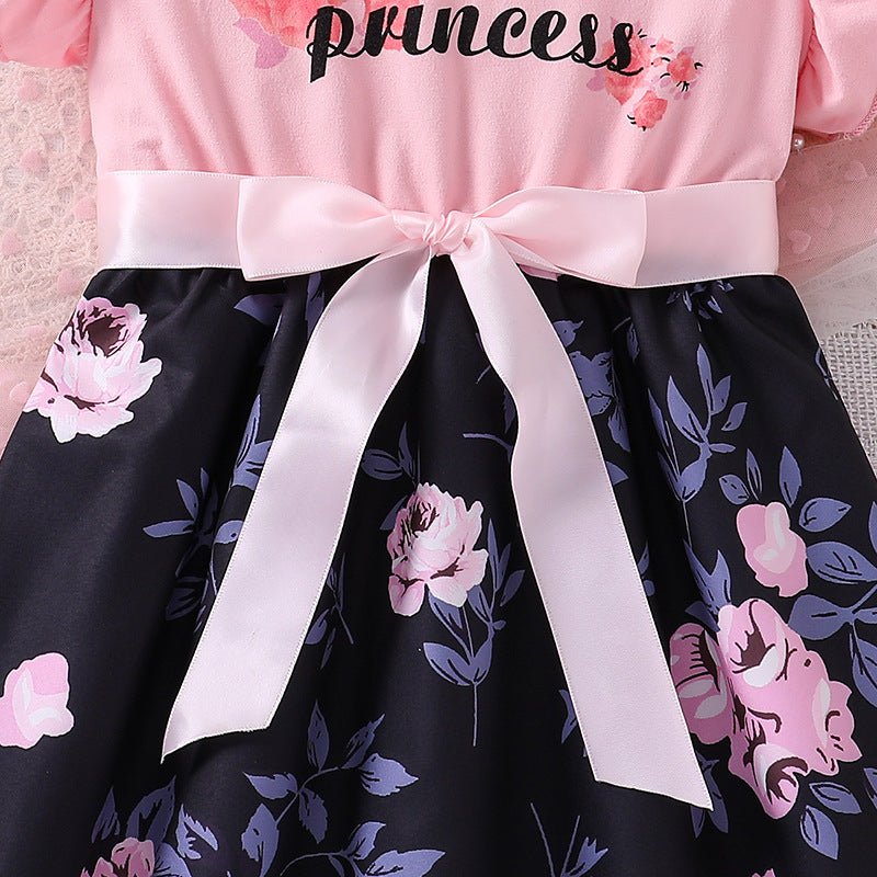 Floral Printed Flutter Sleeves Fit & Flare Dress