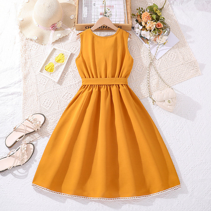 Girls Yellow Maxi Midi Dress