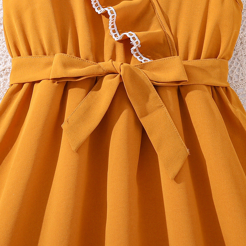 Girls Yellow Maxi Midi Dress
