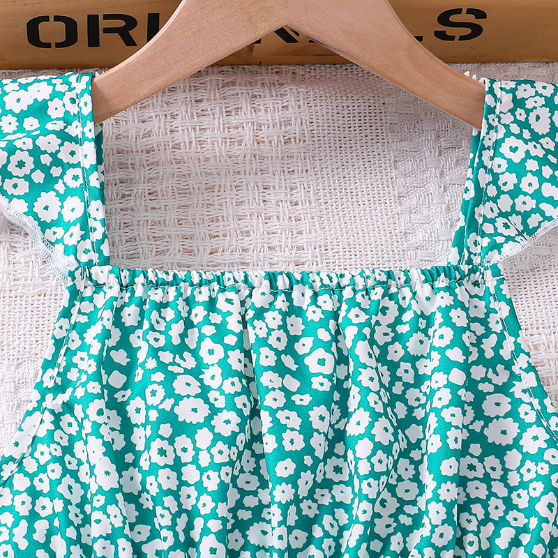 Girls Printed Top with Skirt