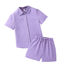 Girls Short Sleeves Shirt With Shorts