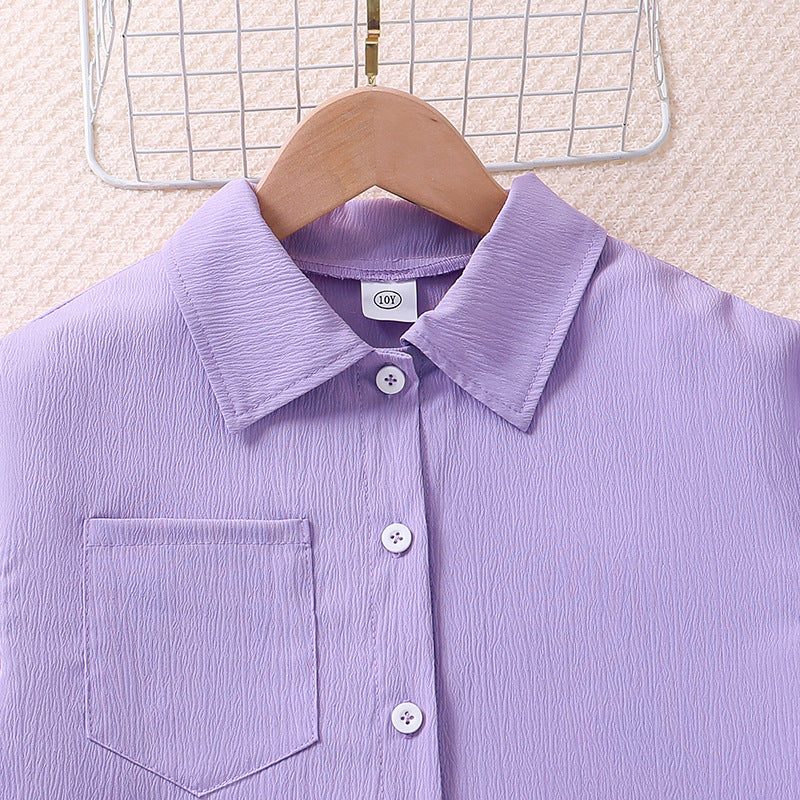 Girls Short Sleeves Shirt With Shorts