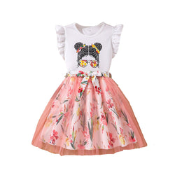 Girls Printed Top With Skirt