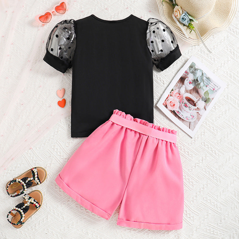 Girls Colourblocked Top with Short
