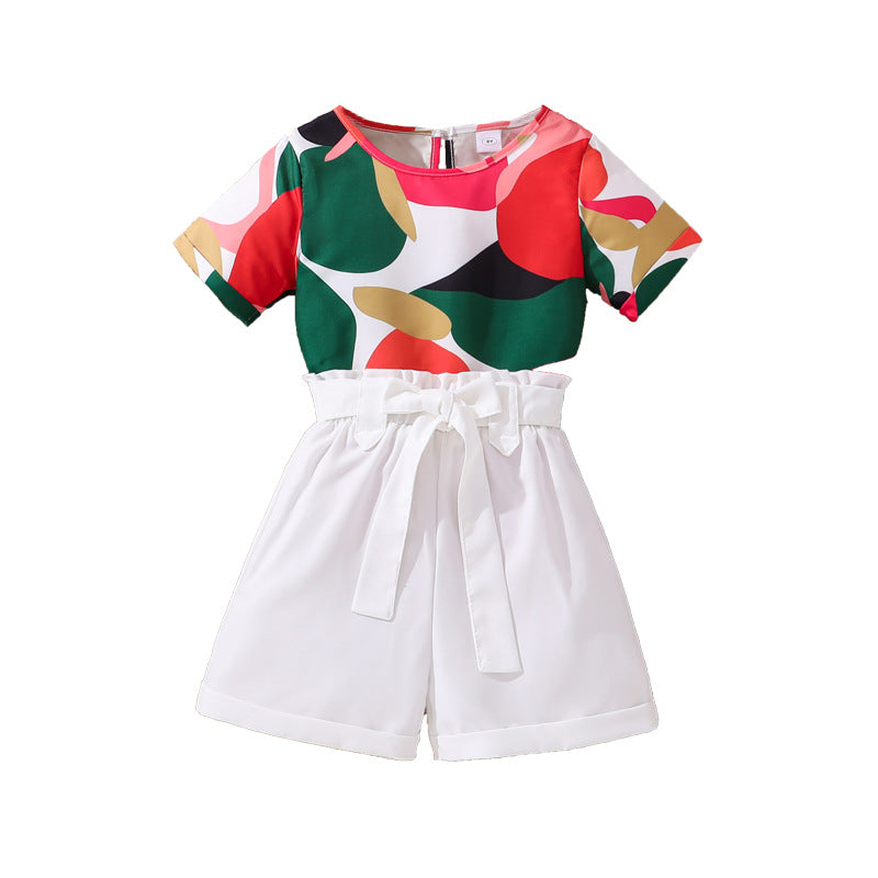 Girls Printed Top with Shorts