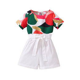 Girls Printed Top with Shorts