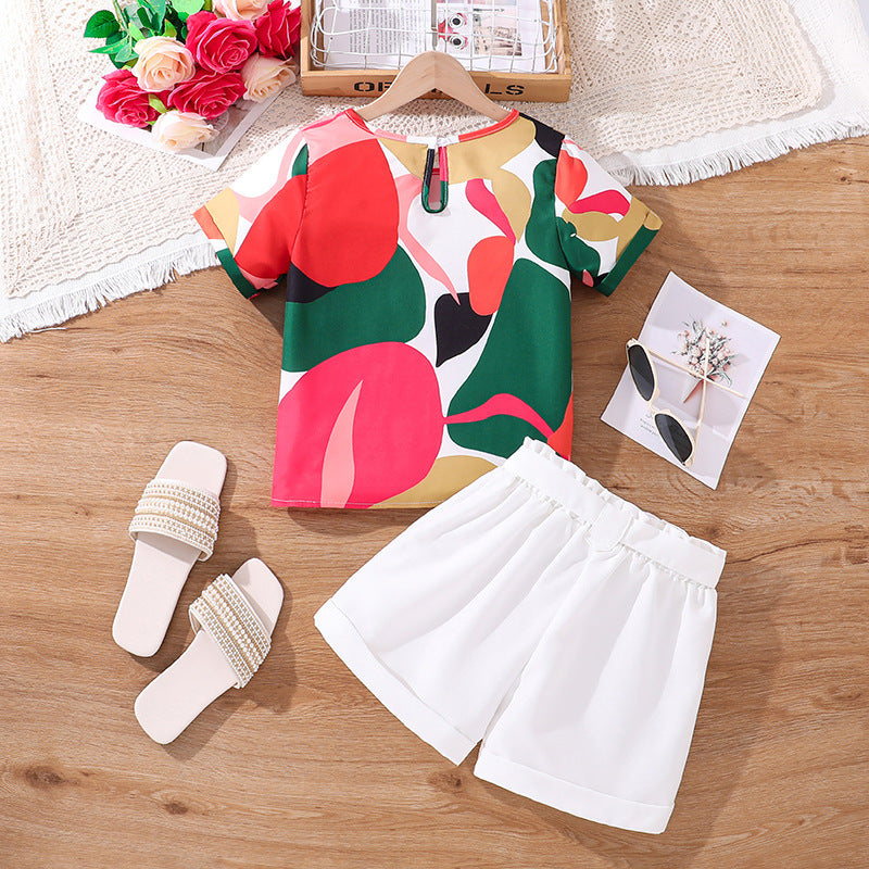 Girls Printed Top with Shorts