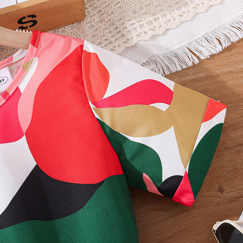 Girls Printed Top with Shorts