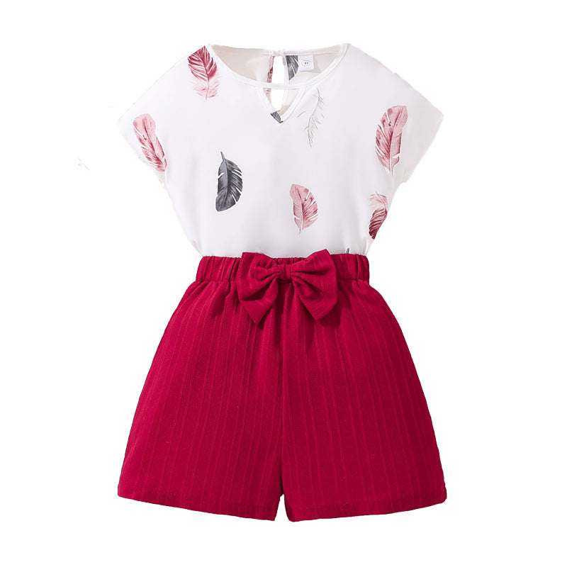Girls Printed Top with Shorts