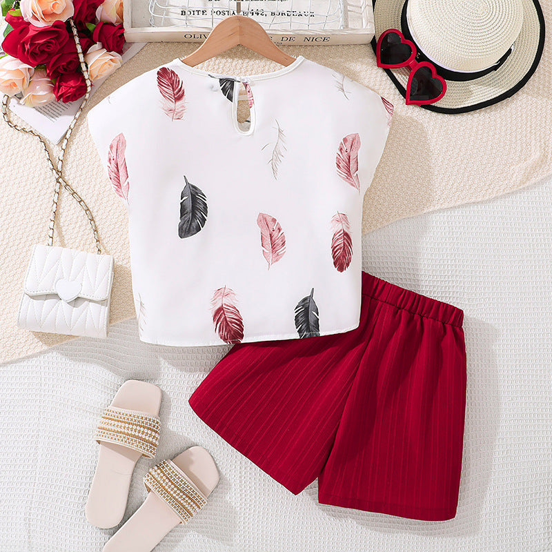 Girls Printed Top with Shorts