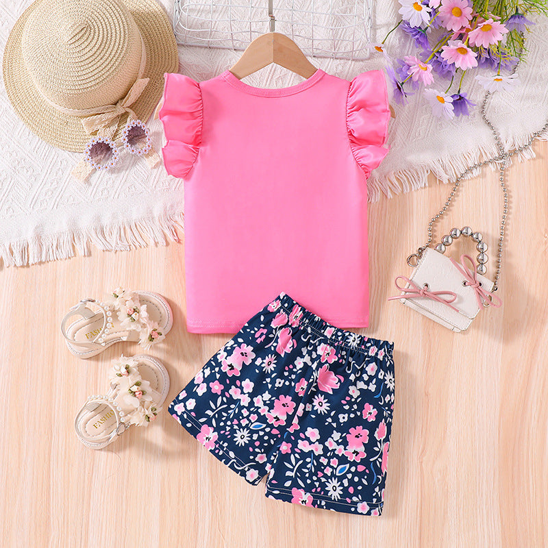 Girls Printed Top with Shorts