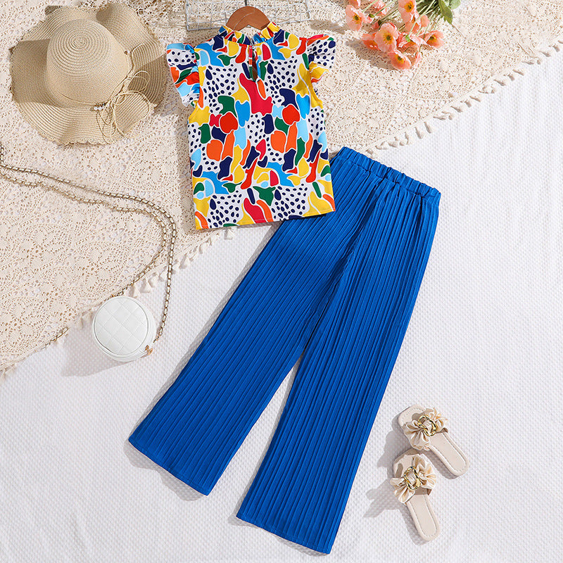 Girls Printed Top with Palazzos