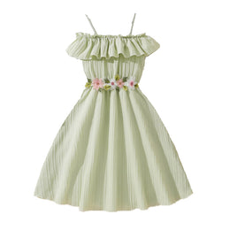 Off-Shoulder Applique Fit & Flare Maxi Dress