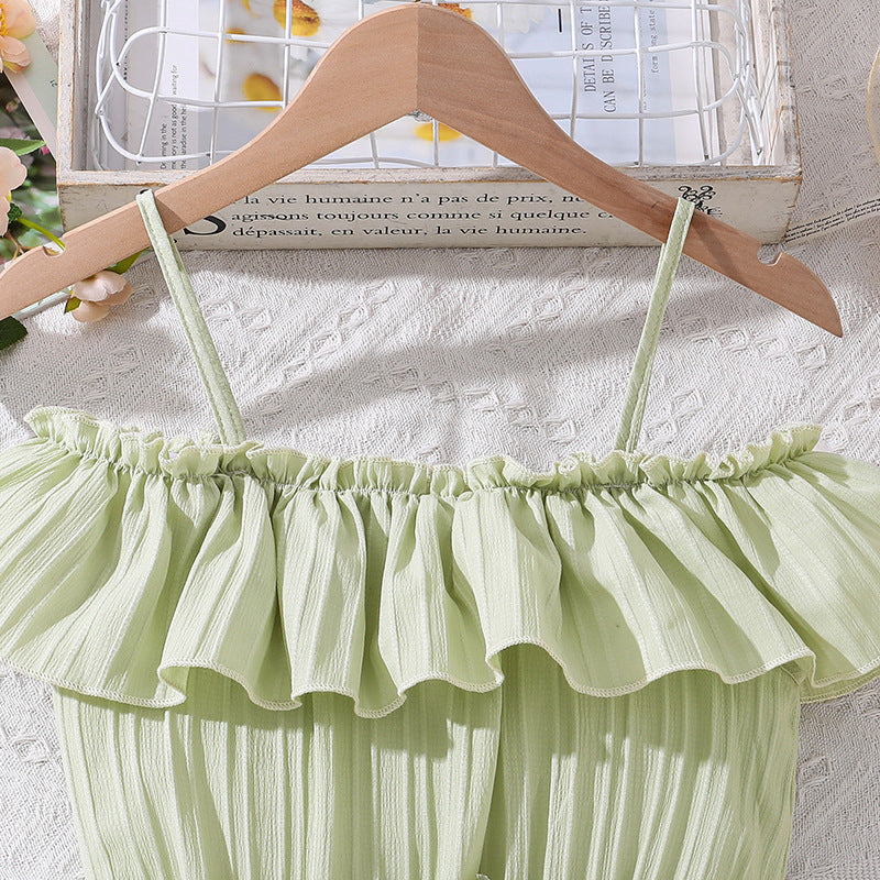 Off-Shoulder Applique Fit & Flare Maxi Dress