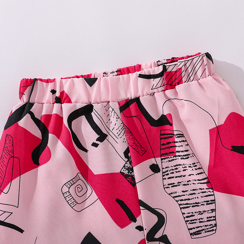 Girls Solid Top and Palazzos Set