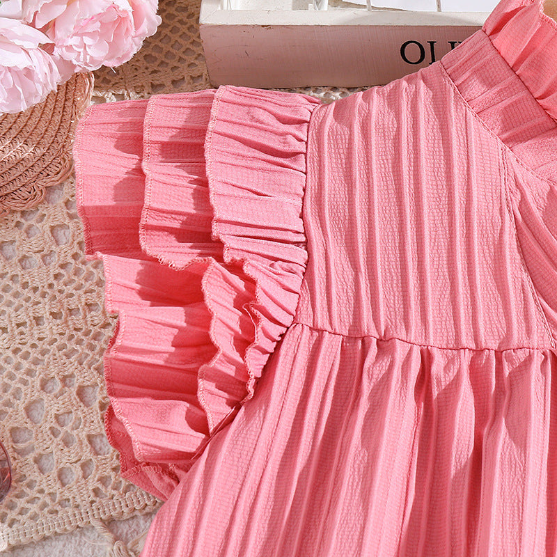 Striped Puff Sleeve Maxi Dress