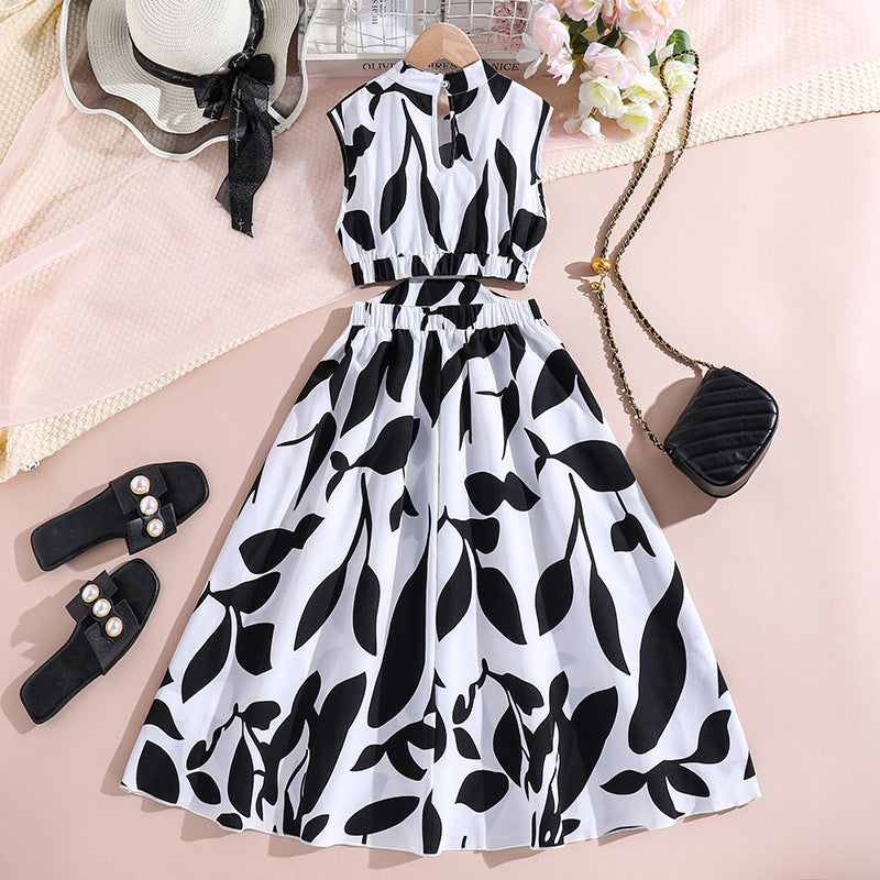 Girls Abstract Print Maxi Dress