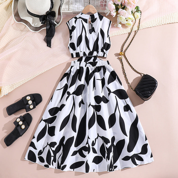 Girls Abstract Print Maxi Dress