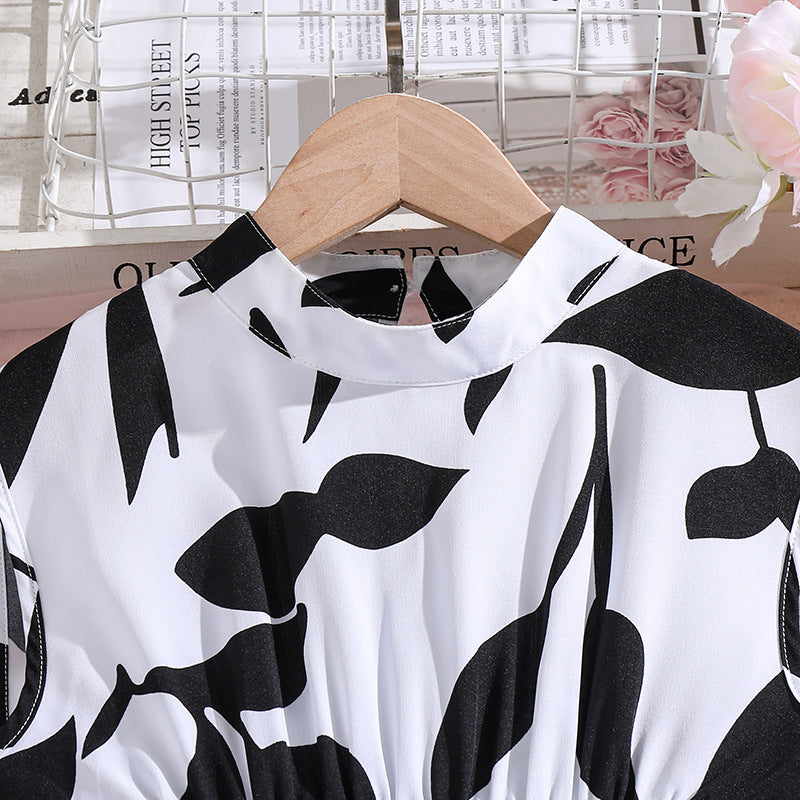 Girls Abstract Print Maxi Dress