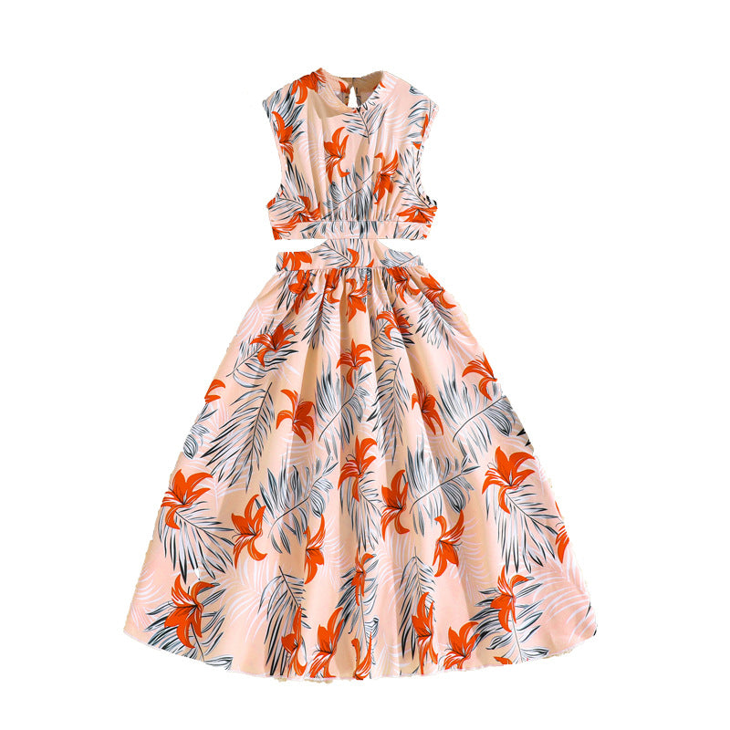 Floral Print Maxi A-Line Dress