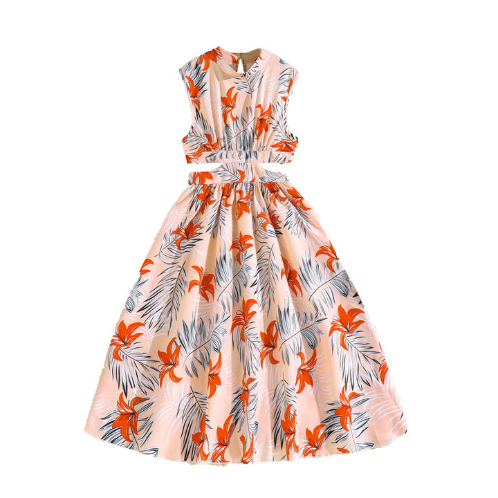 Floral Print Maxi A-Line Dress