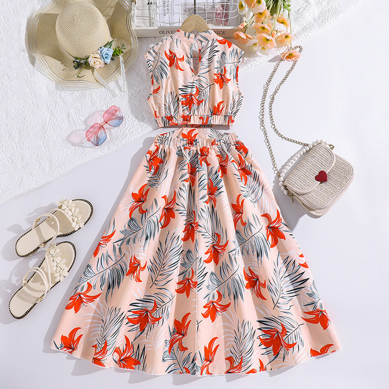 Floral Print Maxi A-Line Dress