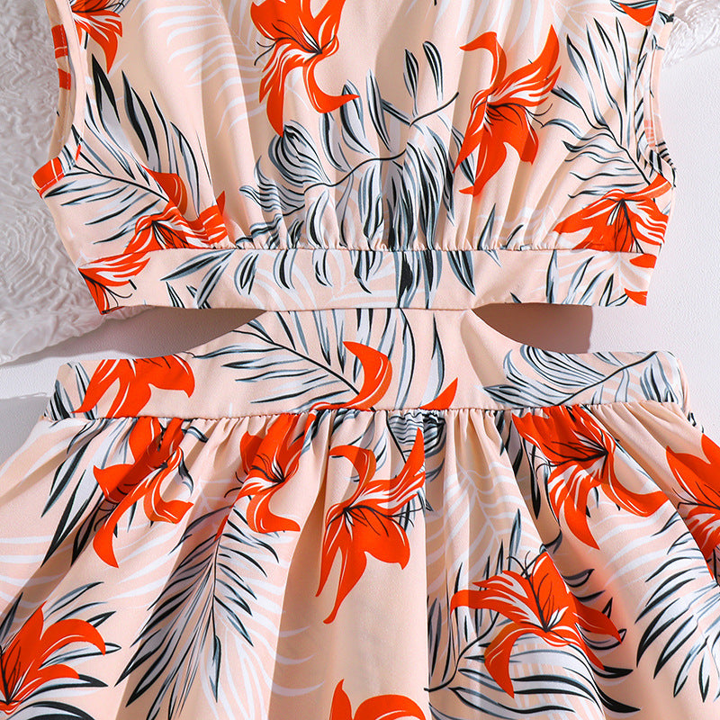 Floral Print Maxi A-Line Dress