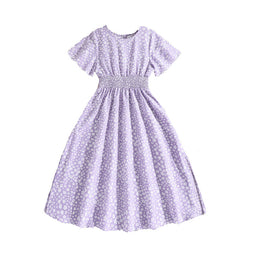 Girls  Floral Print Flared Sleeve Fit & Flare Maxi Dress