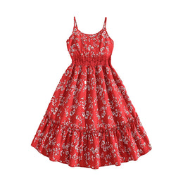 Floral Print Ruffled Maxi Dress