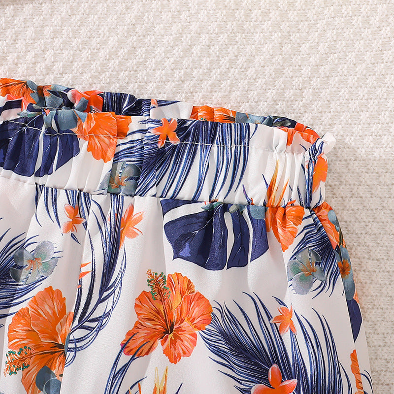 Girls Top with Printed Shorts
