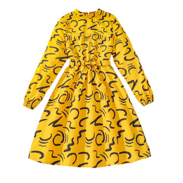 Girls Conversational Print Fit & Flare Dress