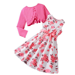Girls Floral Printed A-Line Dress
