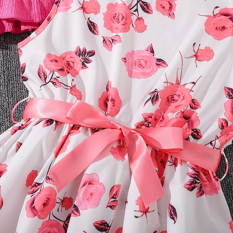 Girls Floral Printed A-Line Dress