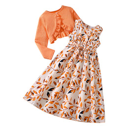 Girls Floral PrintedA-Line Dress Comes with a belt